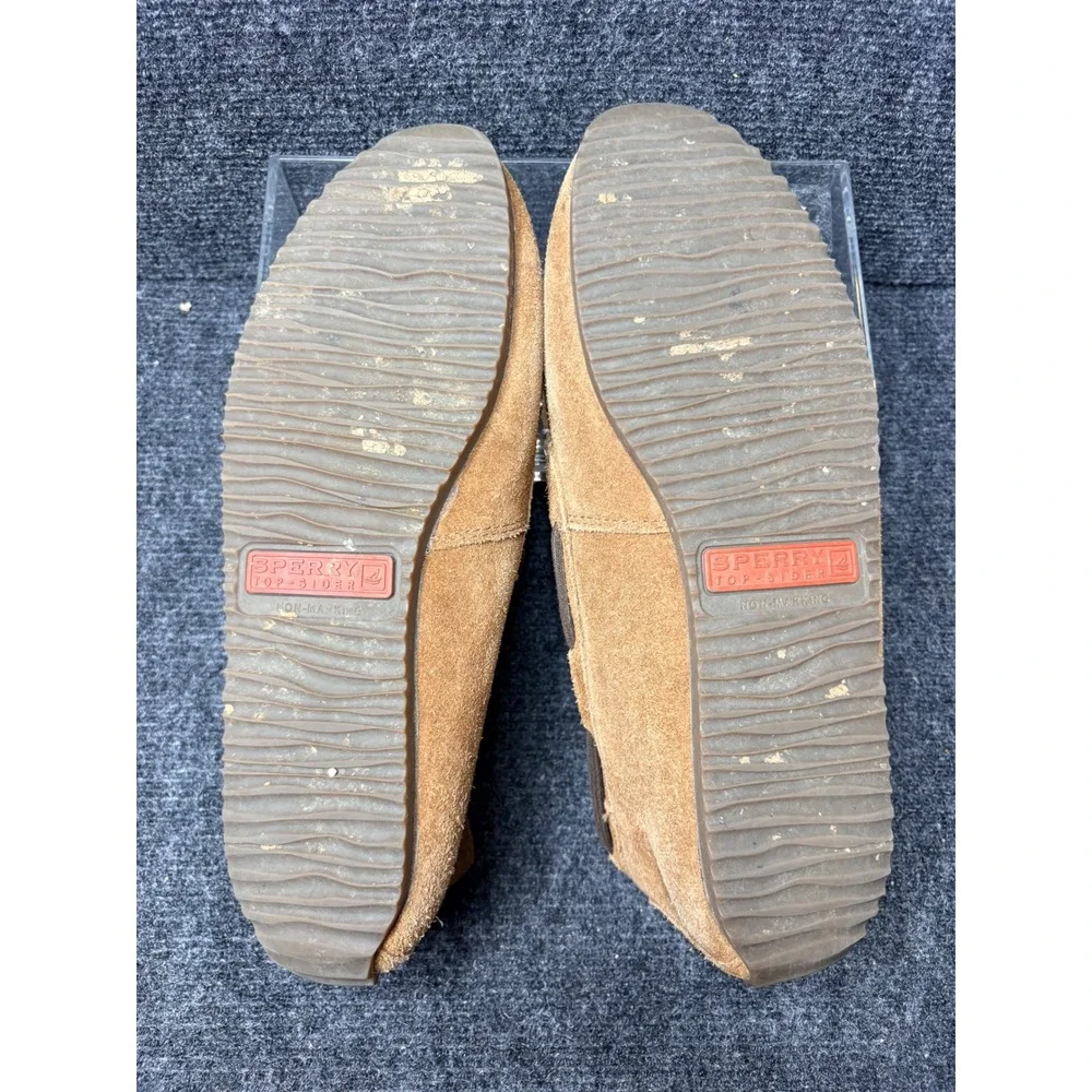 Sperry Top-Sider Mens 9M Tan Suede Boat Shoes Loafers STS11596 Plaid Lining